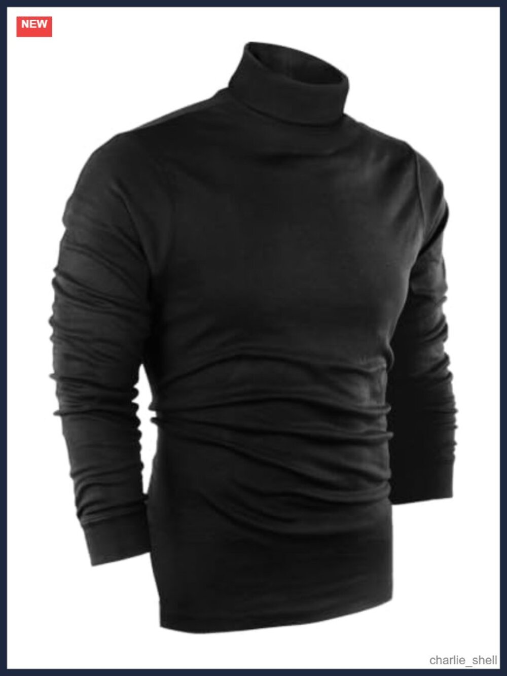 Mens Turtleneck Pullover Sweater Cotton Blend Slim Fit UPF 50+ Long Sleeve